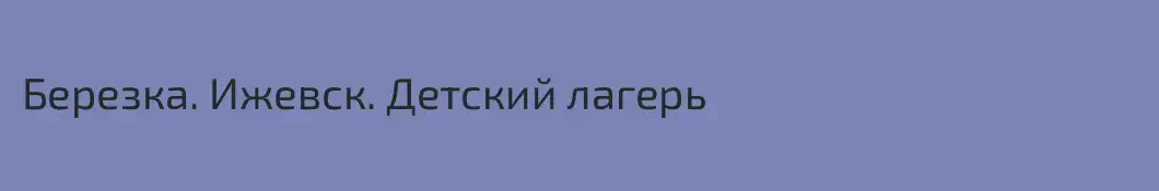 Березка. Ижевск. Детский лагерь